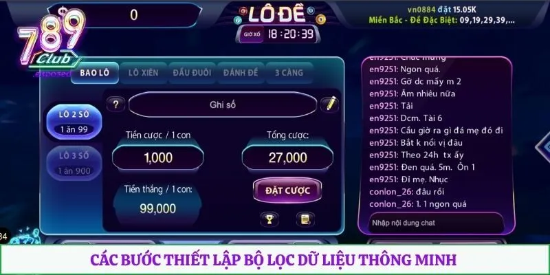 Các bước thiết lập bộ lọc dữ liệu thông minh 