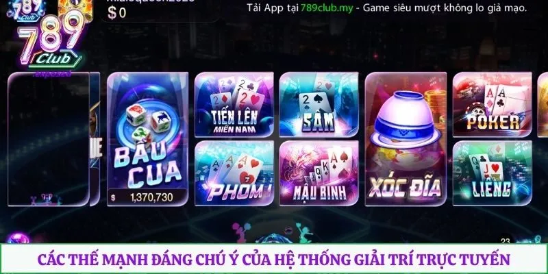 Các thế mạnh đáng chú ý của hệ thống giải trí trực tuyến