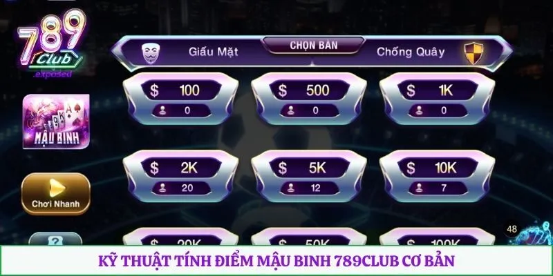 Kỹ thuật tính điểm mậu binh 789club cơ bản