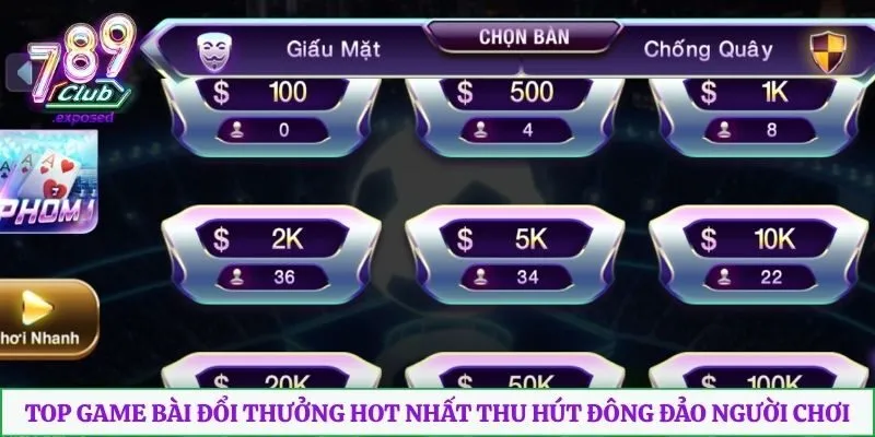 Top game bài đổi thưởng hot nhất thu hút đông đảo người chơi