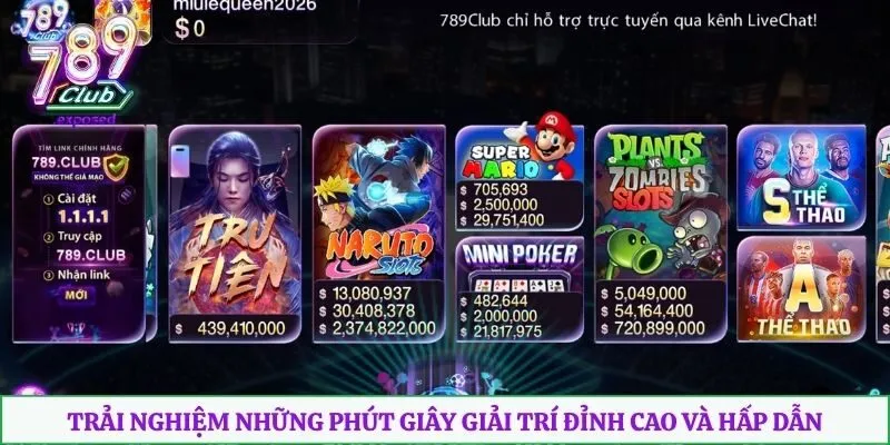 Trải nghiệm những phút giây giải trí đỉnh cao và hấp dẫn